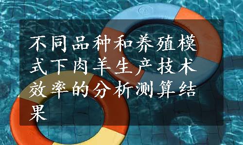 不同品种和养殖模式下肉羊生产技术效率的分析测算结果