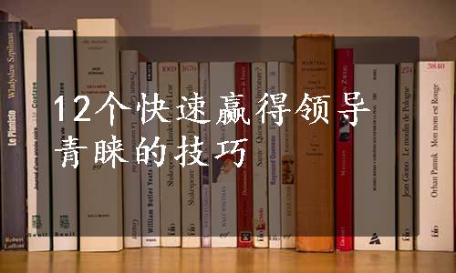 12个快速赢得领导青睐的技巧