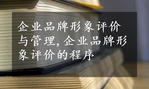 企业品牌形象评价与管理,企业品牌形象评价的程序