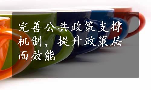 完善公共政策支撑机制，提升政策层面效能