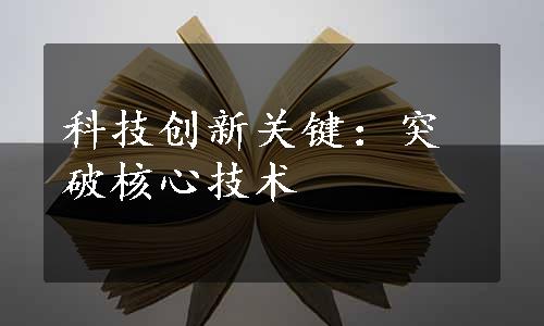 科技创新关键：突破核心技术