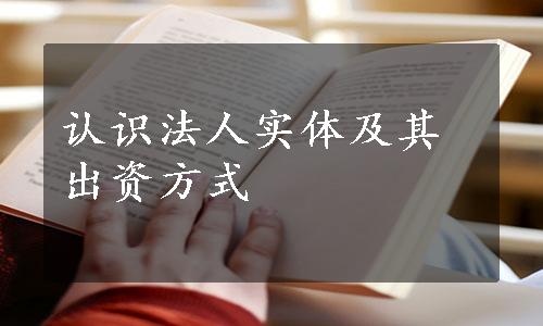 认识法人实体及其出资方式