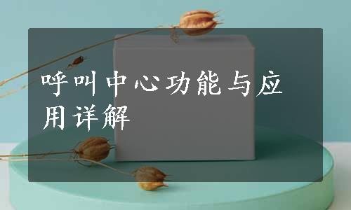 呼叫中心功能与应用详解