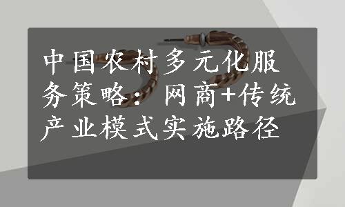 中国农村多元化服务策略：网商+传统产业模式实施路径