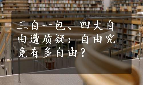 三自一包、四大自由遭质疑：自由究竟有多自由？