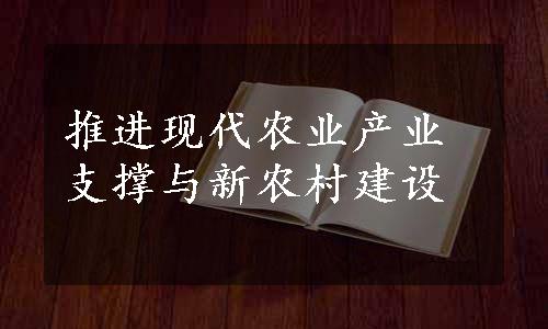 推进现代农业产业支撑与新农村建设