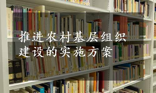 推进农村基层组织建设的实施方案