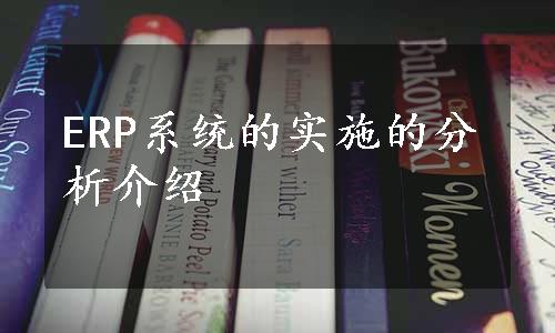 ERP系统的实施的分析介绍