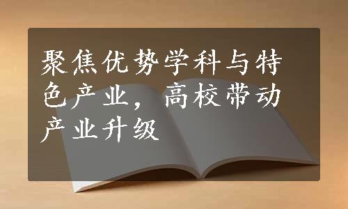 聚焦优势学科与特色产业，高校带动产业升级