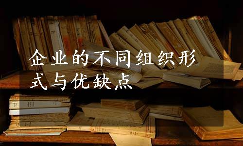 企业的不同组织形式与优缺点