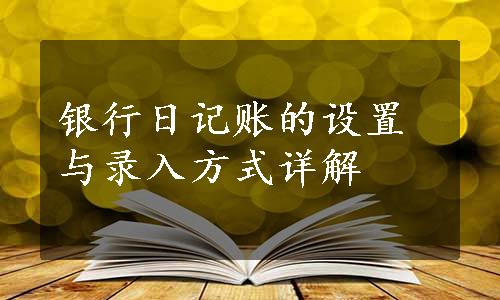 银行日记账的设置与录入方式详解