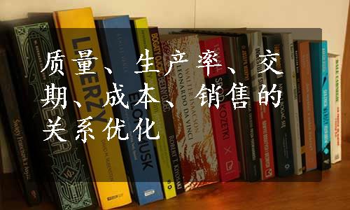 质量、生产率、交期、成本、销售的关系优化