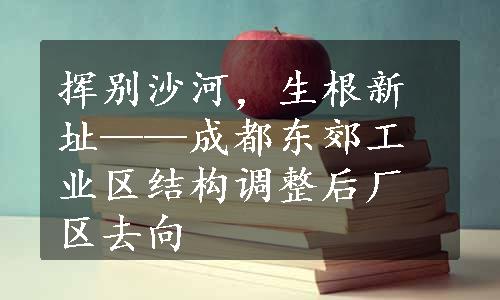 挥别沙河，生根新址——成都东郊工业区结构调整后厂区去向