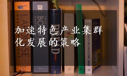 加速特色产业集群化发展的策略