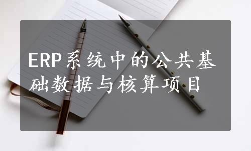 ERP系统中的公共基础数据与核算项目