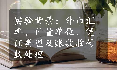 实验背景：外币汇率、计量单位、凭证类型及账款收付款处理