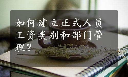 如何建立正式人员工资类别和部门管理？