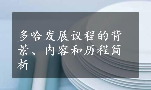 多哈发展议程的背景、内容和历程简析