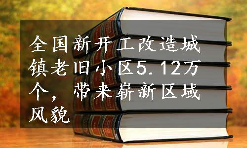 全国新开工改造城镇老旧小区5.12万个，带来崭新区域风貌