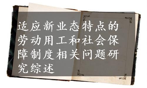 适应新业态特点的劳动用工和社会保障制度相关问题研究综述