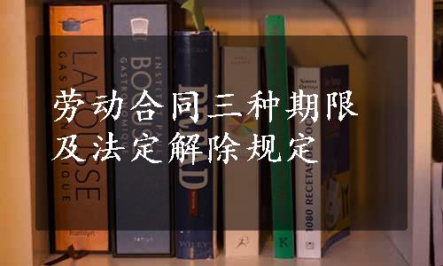 劳动合同三种期限及法定解除规定