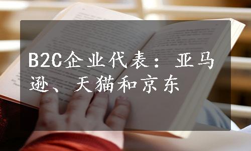 B2C企业代表：亚马逊、天猫和京东