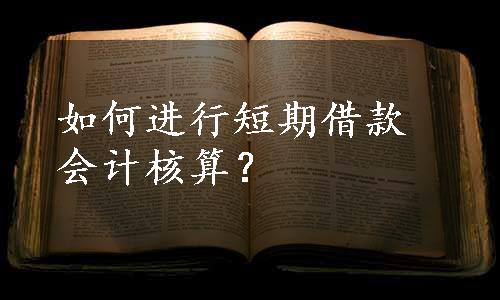 如何进行短期借款会计核算？