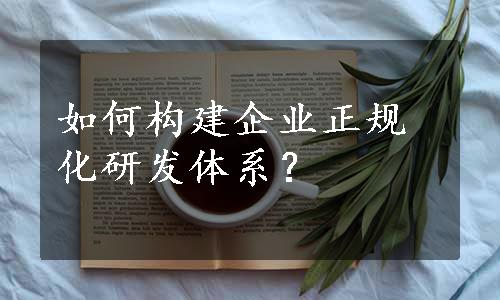 如何构建企业正规化研发体系？