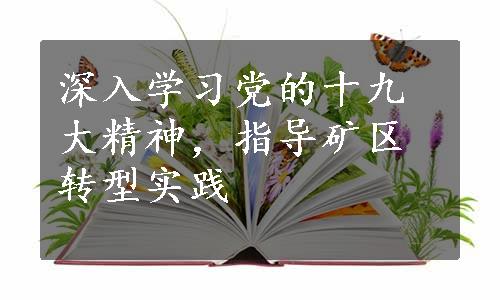 深入学习党的十九大精神，指导矿区转型实践