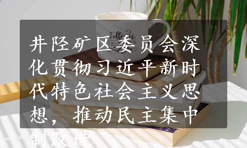 井陉矿区委员会深化贯彻习近平新时代特色社会主义思想，推动民主集中制改进