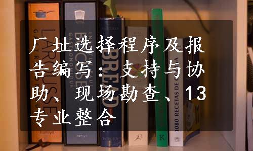 厂址选择程序及报告编写：支持与协助、现场勘查、13专业整合