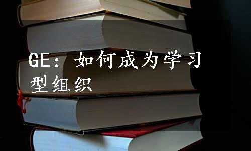 GE：如何成为学习型组织