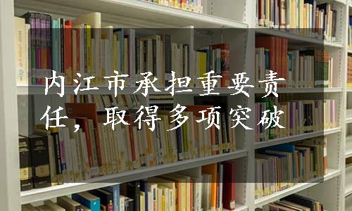 内江市承担重要责任，取得多项突破