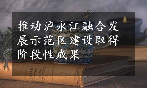 推动泸永江融合发展示范区建设取得阶段性成果