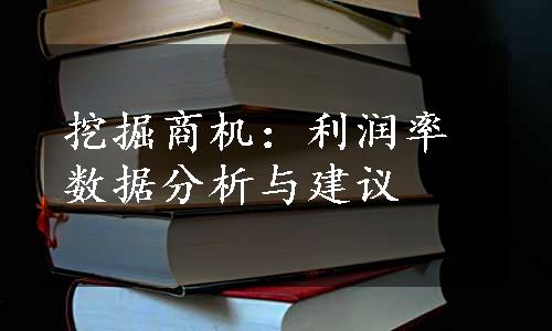 挖掘商机：利润率数据分析与建议