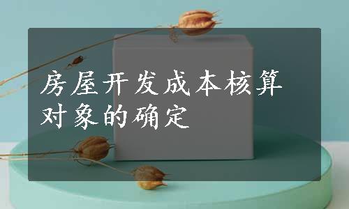 房屋开发成本核算对象的确定