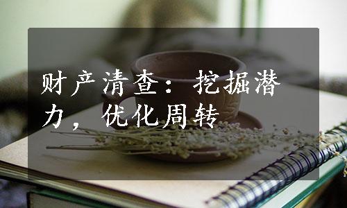 财产清查：挖掘潜力，优化周转