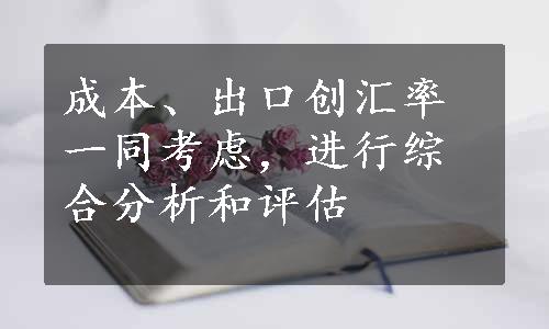 成本、出口创汇率一同考虑，进行综合分析和评估