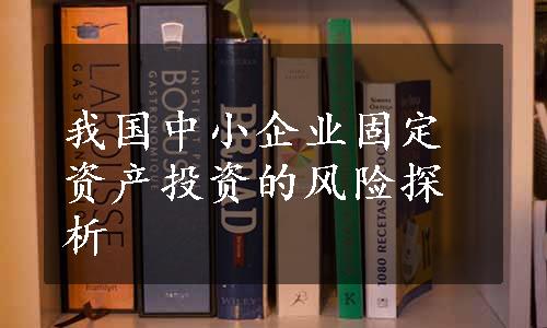 我国中小企业固定资产投资的风险探析