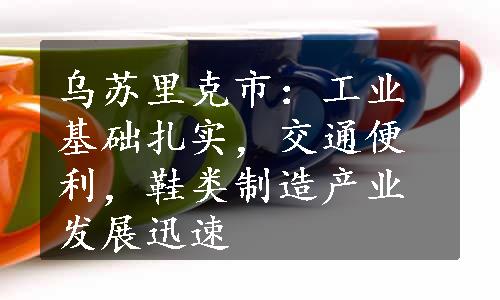 乌苏里克市：工业基础扎实，交通便利，鞋类制造产业发展迅速