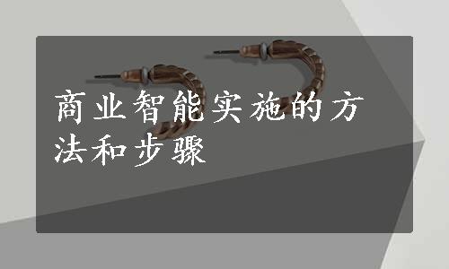 商业智能实施的方法和步骤