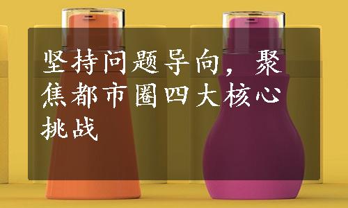 坚持问题导向，聚焦都市圈四大核心挑战