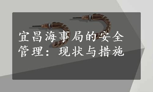 宜昌海事局的安全管理：现状与措施