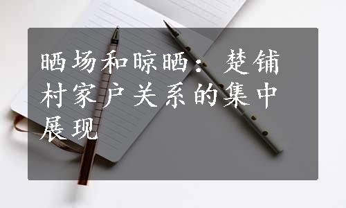 晒场和晾晒：楚铺村家户关系的集中展现