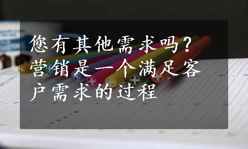 您有其他需求吗？营销是一个满足客户需求的过程