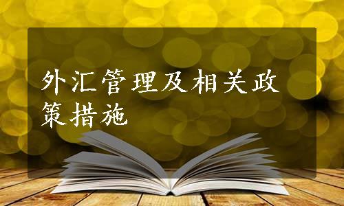 外汇管理及相关政策措施