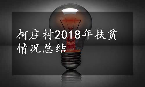 柯庄村2018年扶贫情况总结