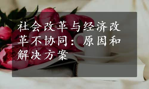 社会改革与经济改革不协同：原因和解决方案