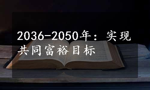 2036-2050年：实现共同富裕目标