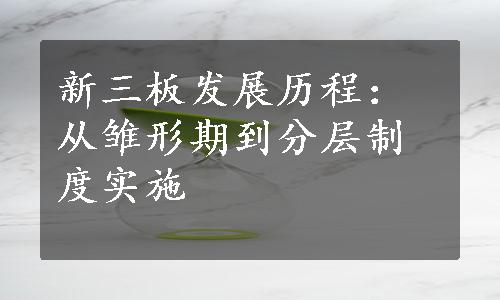 新三板发展历程：从雏形期到分层制度实施